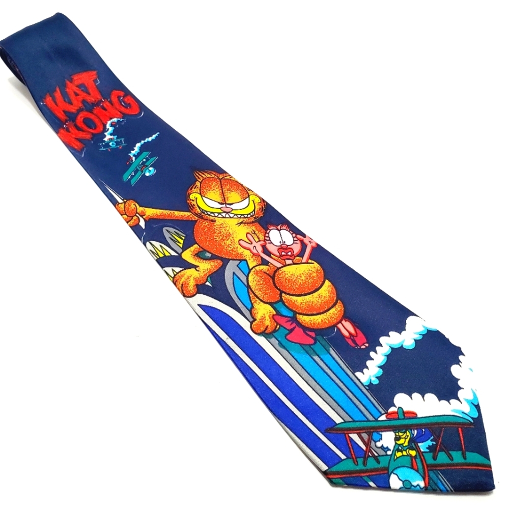 Picasso Necktie Blue Garfield "Kat Kong" Theme Men's Neck Tie 58x4"